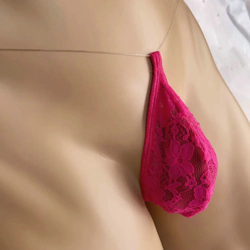 Stand - Up Pouch Lace Thong - WOWihte