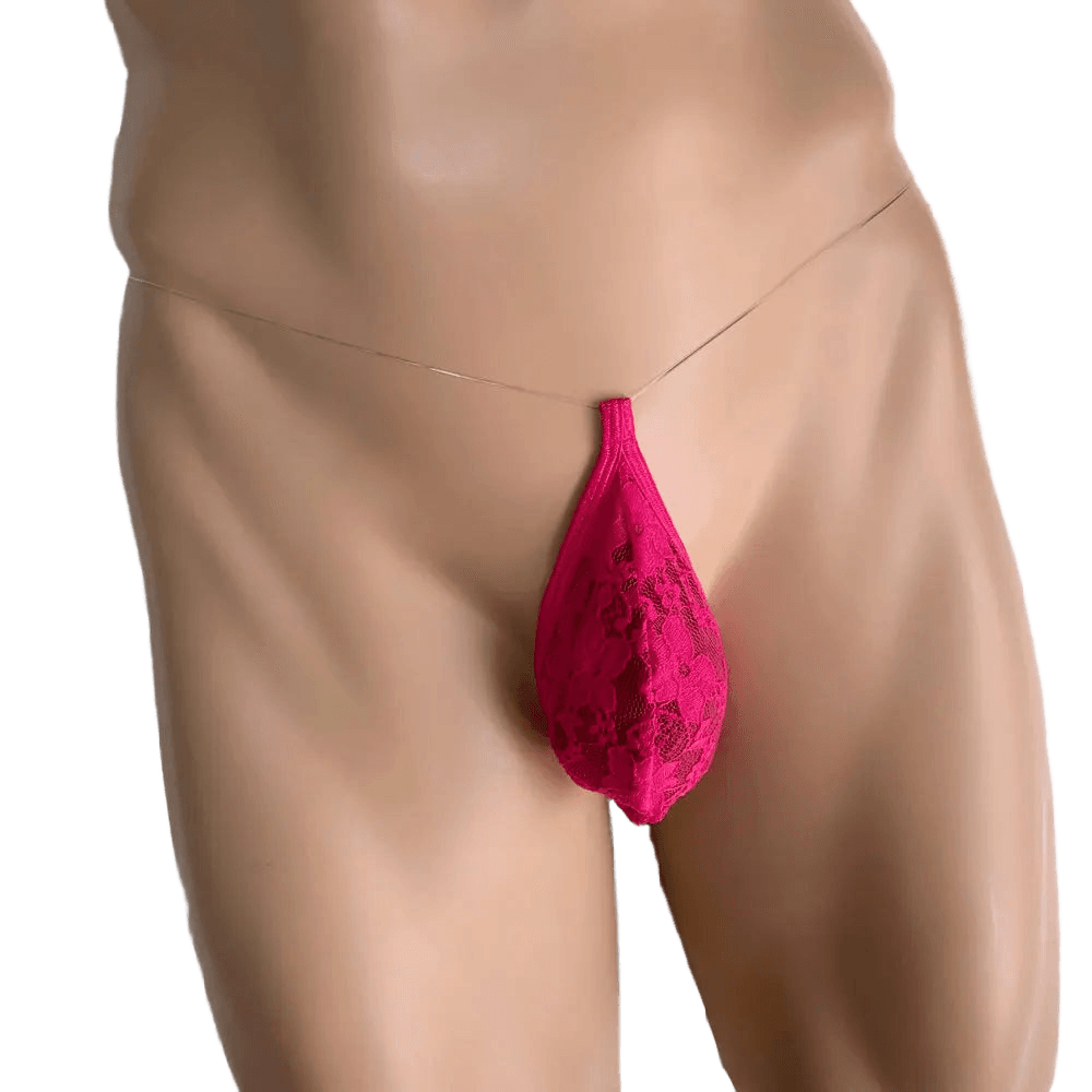 Stand - Up Pouch Lace Thong - WOWihte