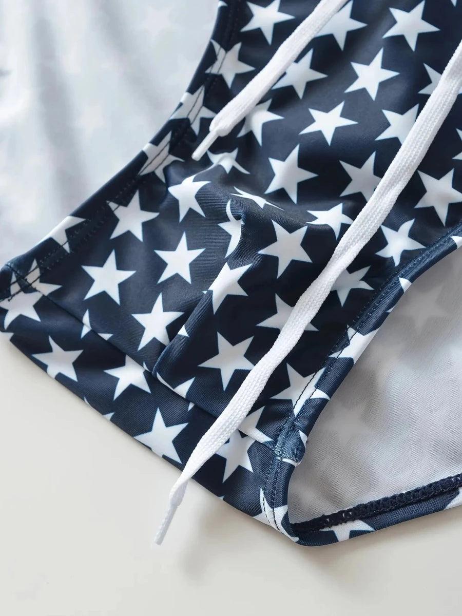 Star Print Swimming Brief - WOWihte