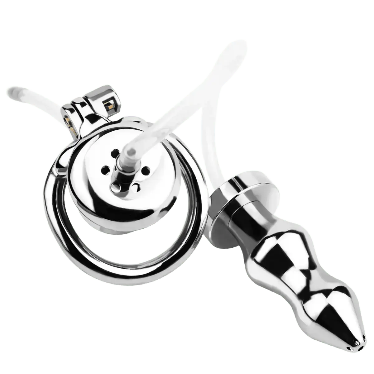 Steel Inverted Chastity with Plug - WOWihte