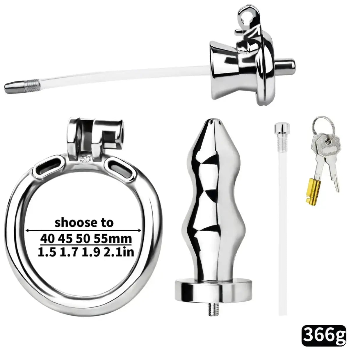 Steel Inverted Chastity with Plug - WOWihte