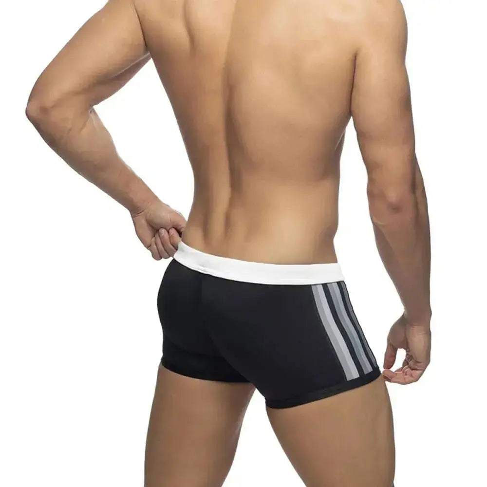 Stretch Striped Swim Trunks - WOWihte