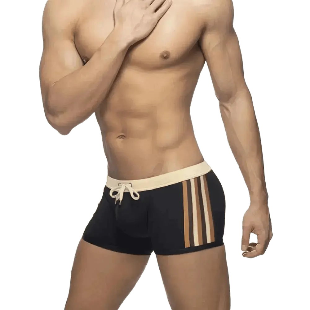 Stretch Striped Swim Trunks - WOWihte