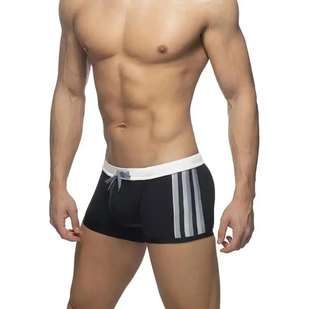 Stretch Striped Swim Trunks - WOWihte