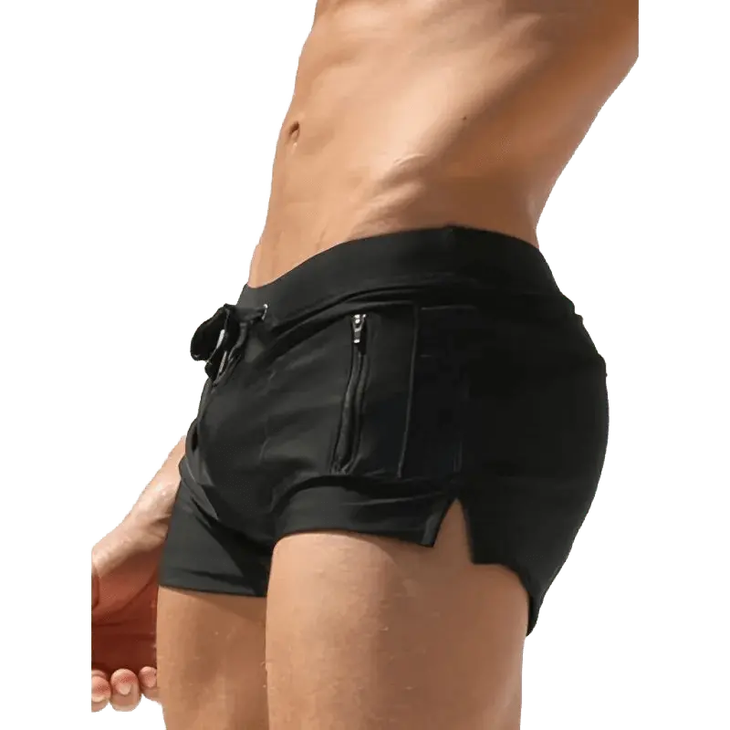 Stretchy Quick - Dry Zip Swim Trunks - WOWihte