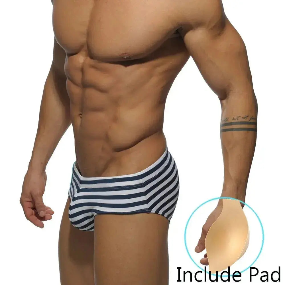 Striped Beach Swimwear Trunks - WOWihte
