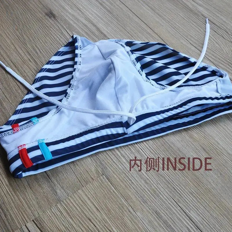 Striped Beach Swimwear Trunks - WOWihte