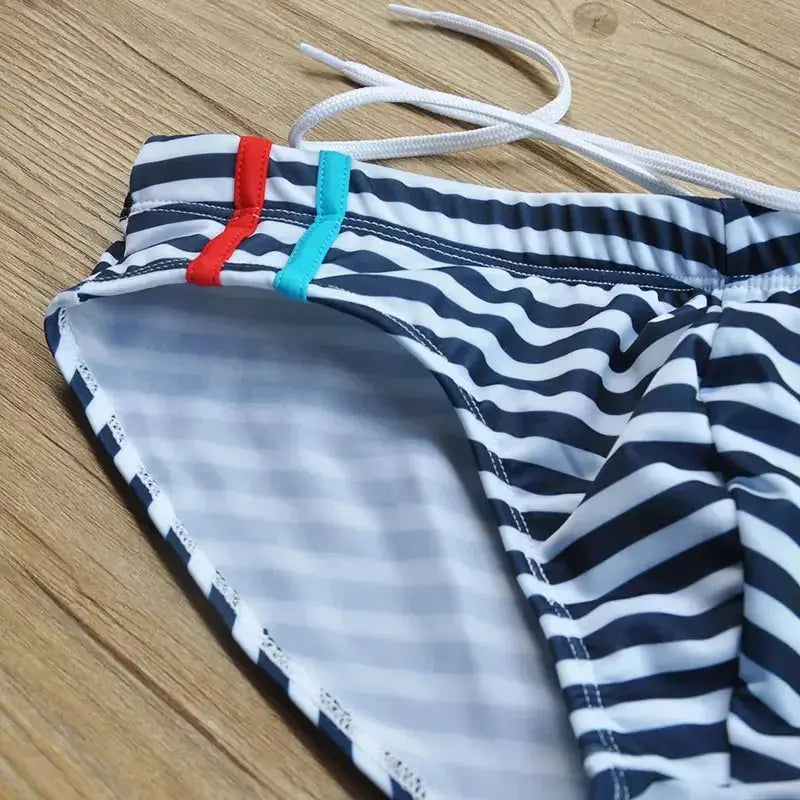 Striped Beach Swimwear Trunks - WOWihte