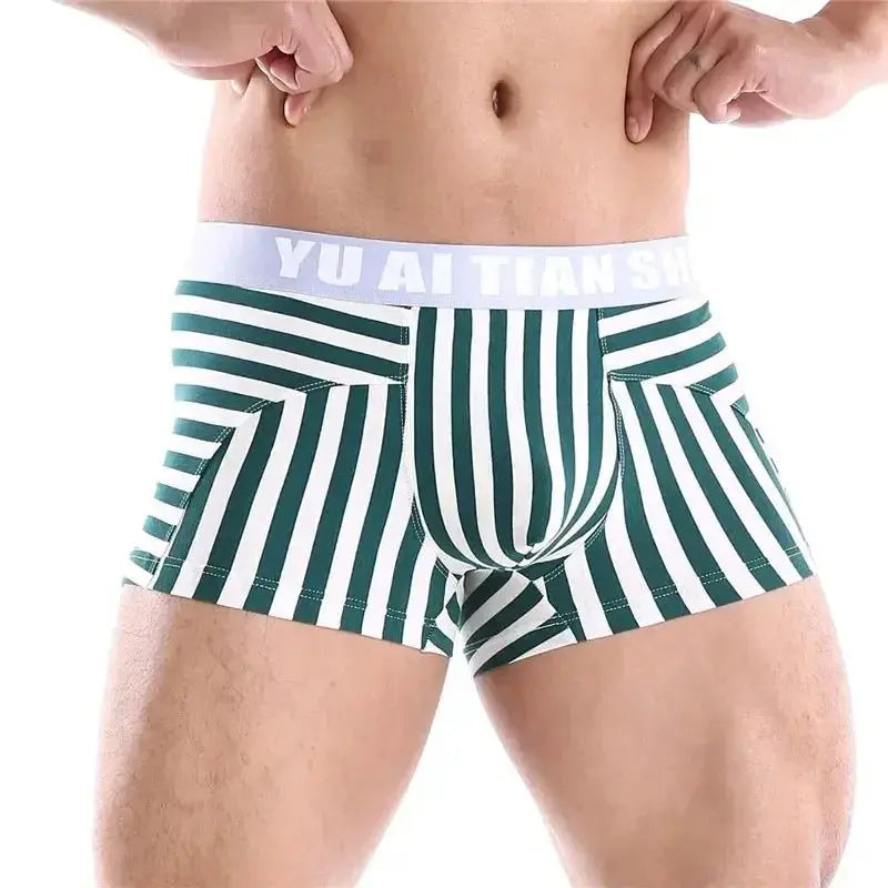 Striped Cotton Boxers - Breathable - WOWihte