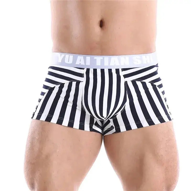 Striped Cotton Boxers - Breathable - WOWihte