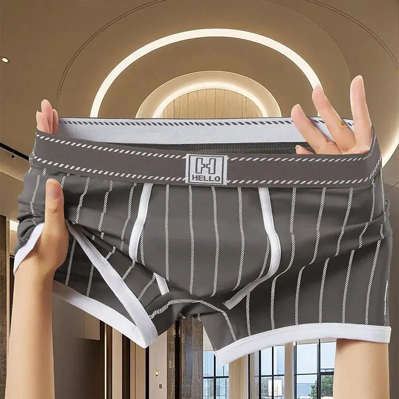 Striped Cotton U Pouch Boxers - WOWihte