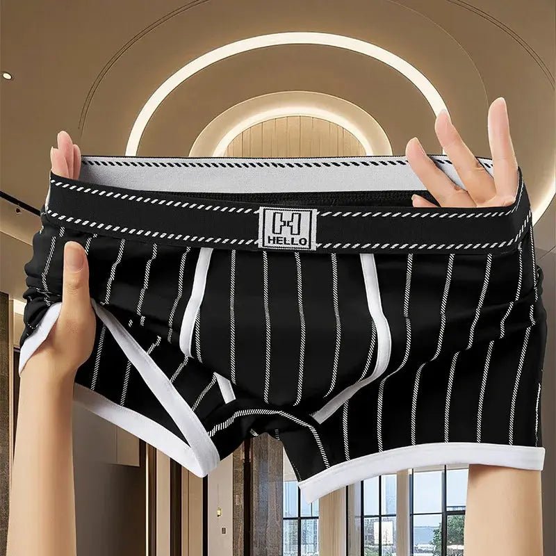 Striped Cotton U Pouch Boxers - WOWihte