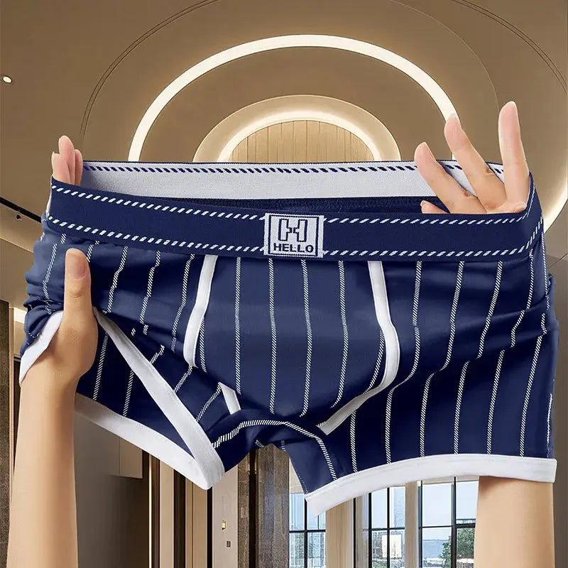 Striped Cotton U Pouch Boxers - WOWihte