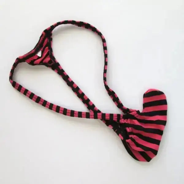 Striped Low - Rise Rocket Thong - WOWihte