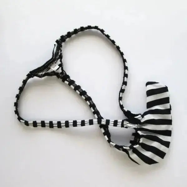 Striped Low - Rise Rocket Thong - WOWihte