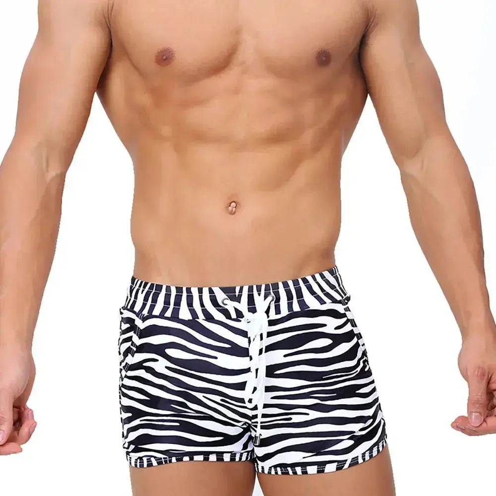 Striped Professional Competition Swim Briefs - WOWihte