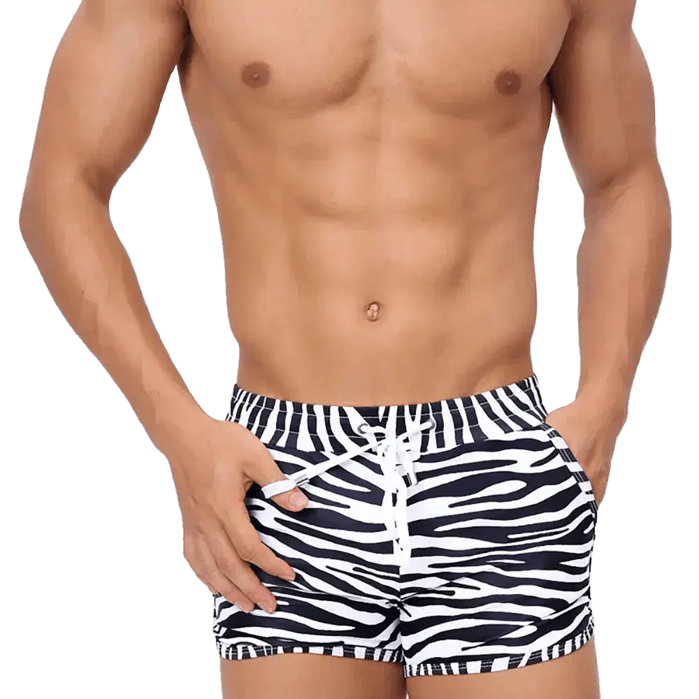 Striped Professional Competition Swim Briefs - WOWihte