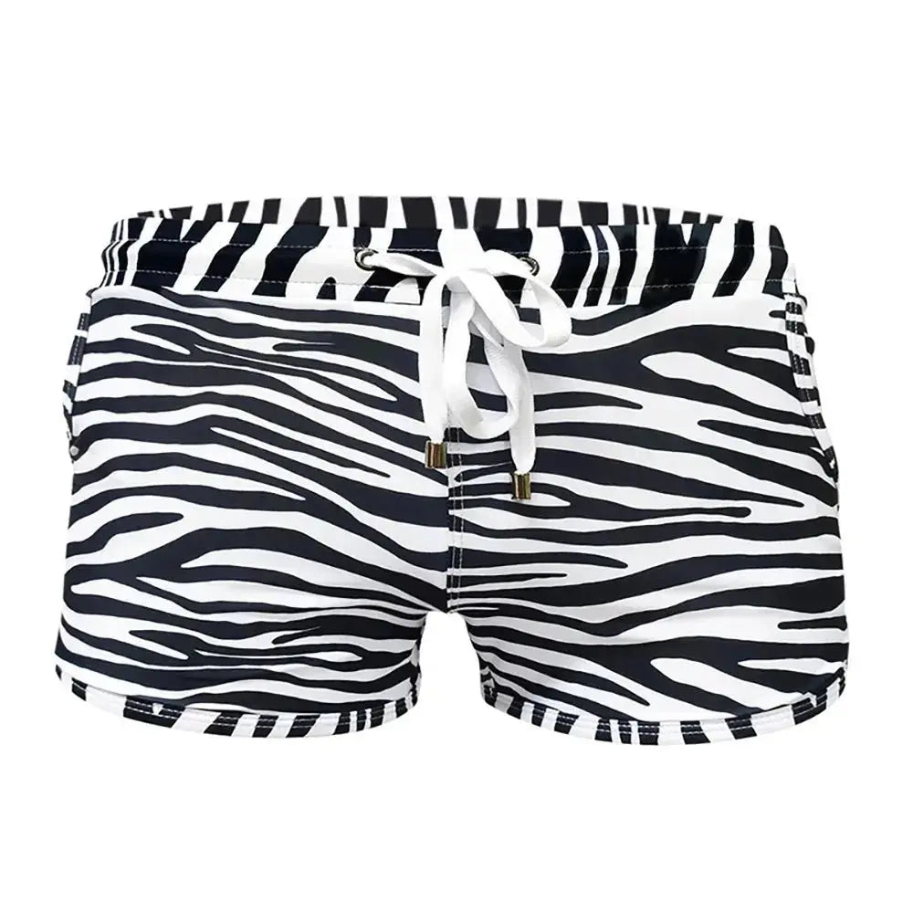 Striped Professional Competition Swim Briefs - WOWihte