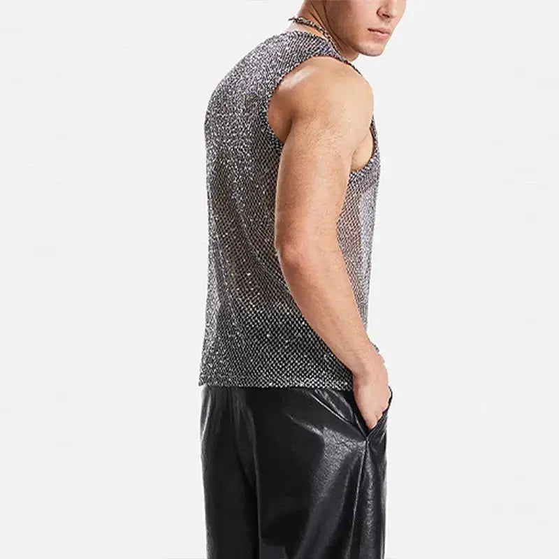 Tassel Mesh Fashion Tank Top - WOWihte