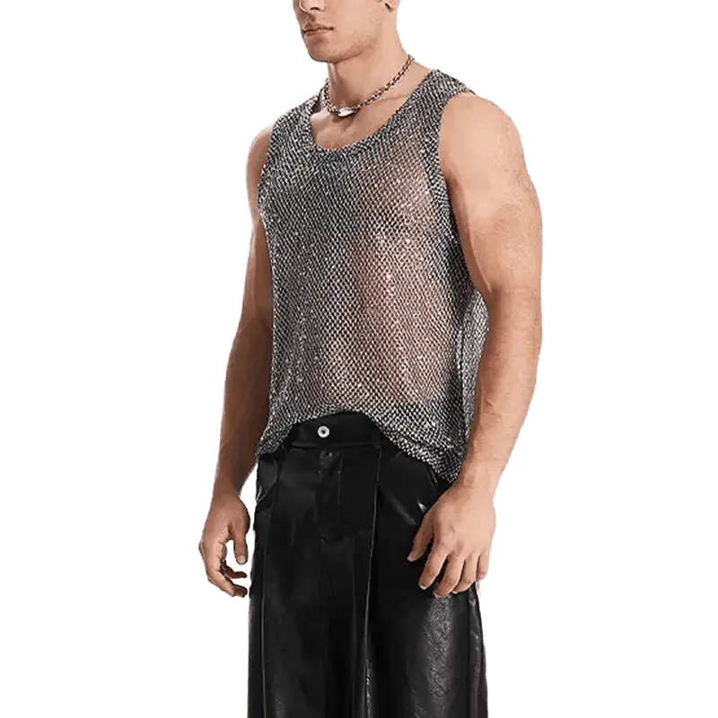Tassel Mesh Fashion Tank Top - WOWihte