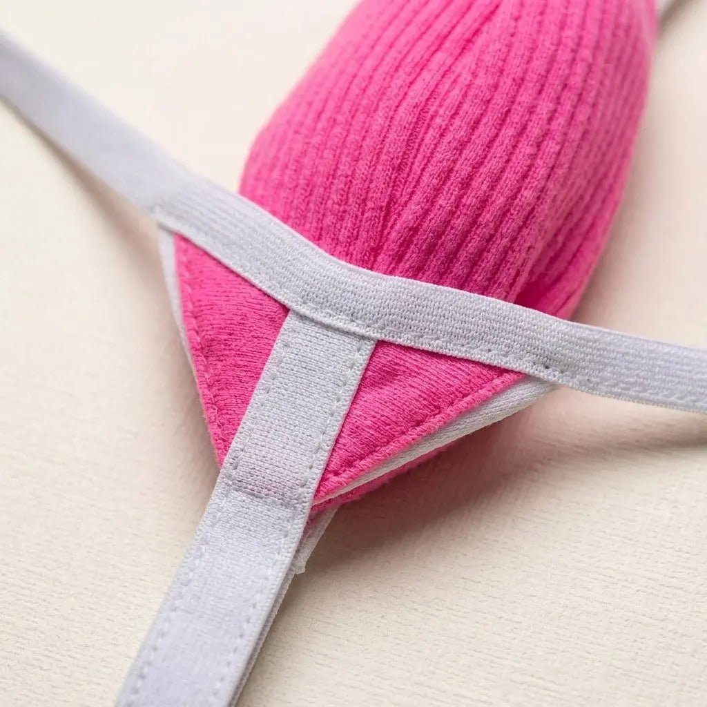 Tear Drop Contour Pouch Thong - WOWihte