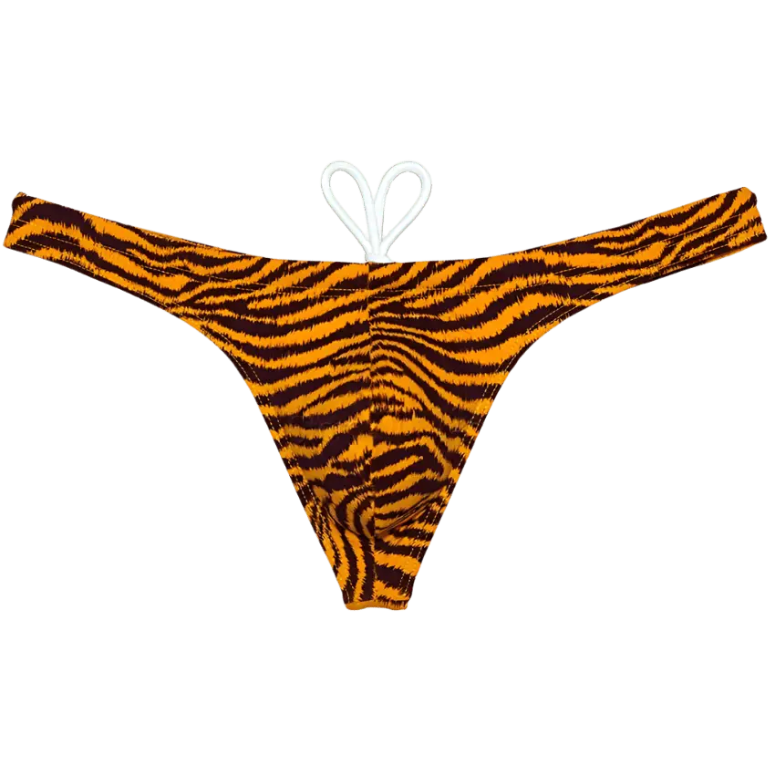 Tiger Stripe Swim Thong - WOWihte