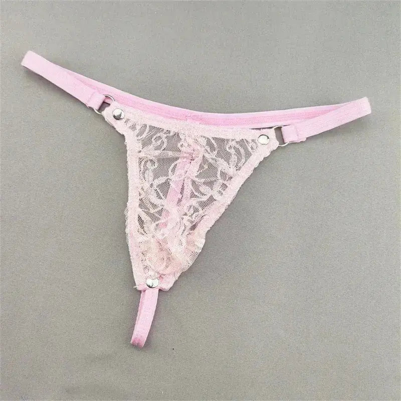 Transparent Lace Thong Lingerie Men - WOWihte