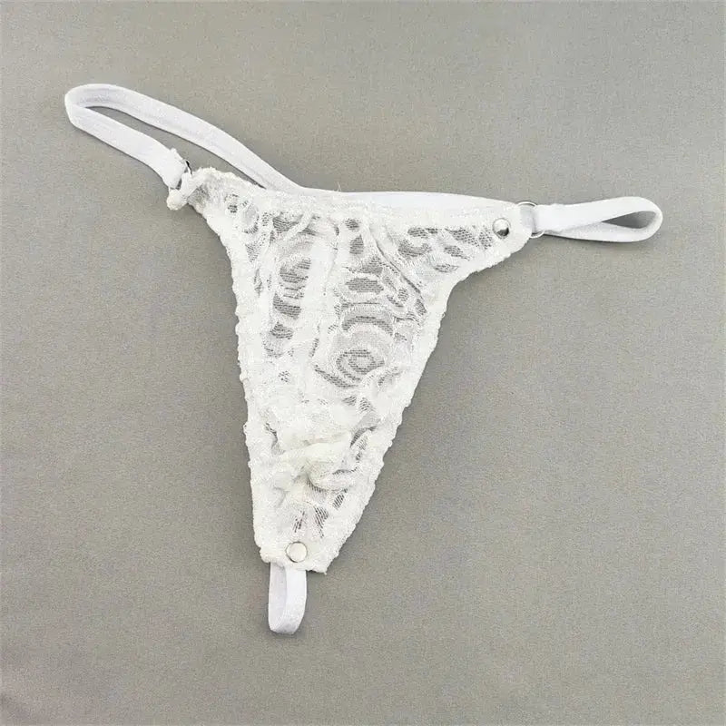 Transparent Lace Thong Lingerie Men - WOWihte