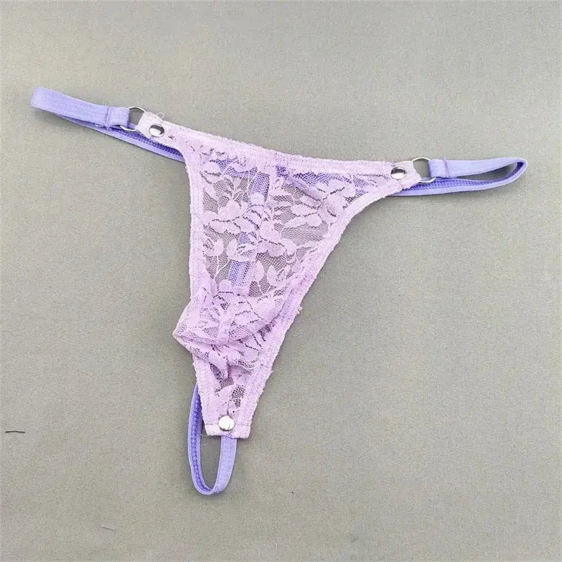 Transparent Lace Thong Lingerie Men - WOWihte