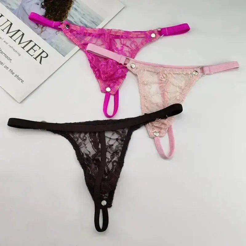 Transparent Lace Thong Lingerie Men - WOWihte