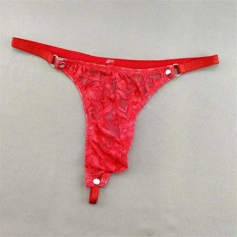 Transparent Lace Thong Lingerie Men - WOWihte
