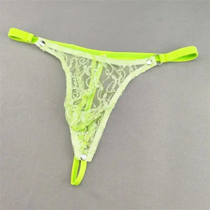 Transparent Lace Thong Lingerie Men - WOWihte