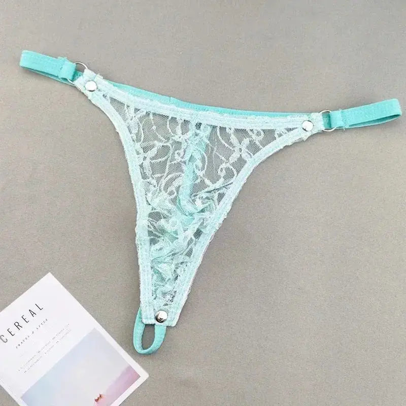 Transparent Lace Thong Lingerie Men - WOWihte