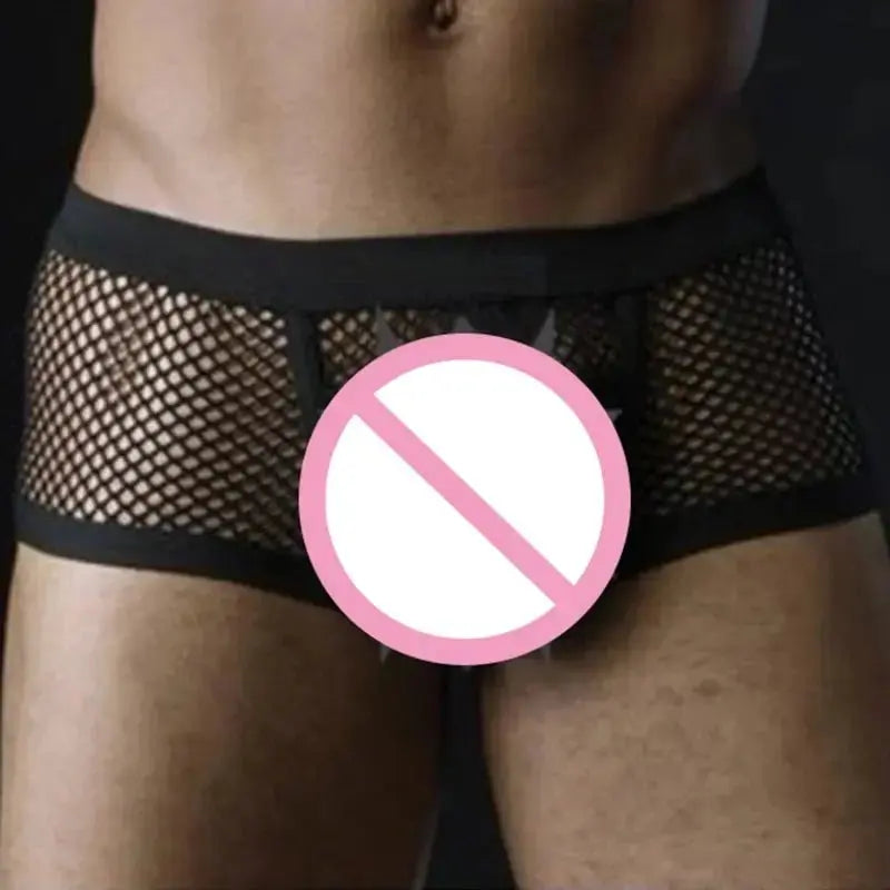 Transparent Mesh Boxer Shorts Men - WOWihte