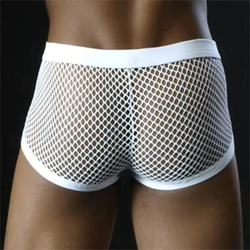 Transparent Mesh Boxer Shorts Men - WOWihte