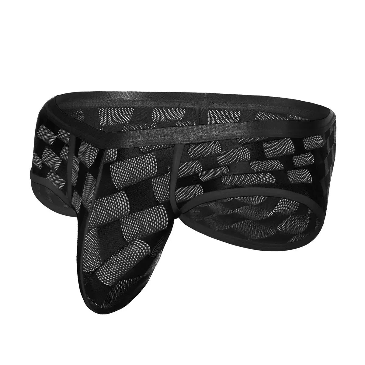 Transparent Mesh Checkered Boxer Shorts - WOWihte