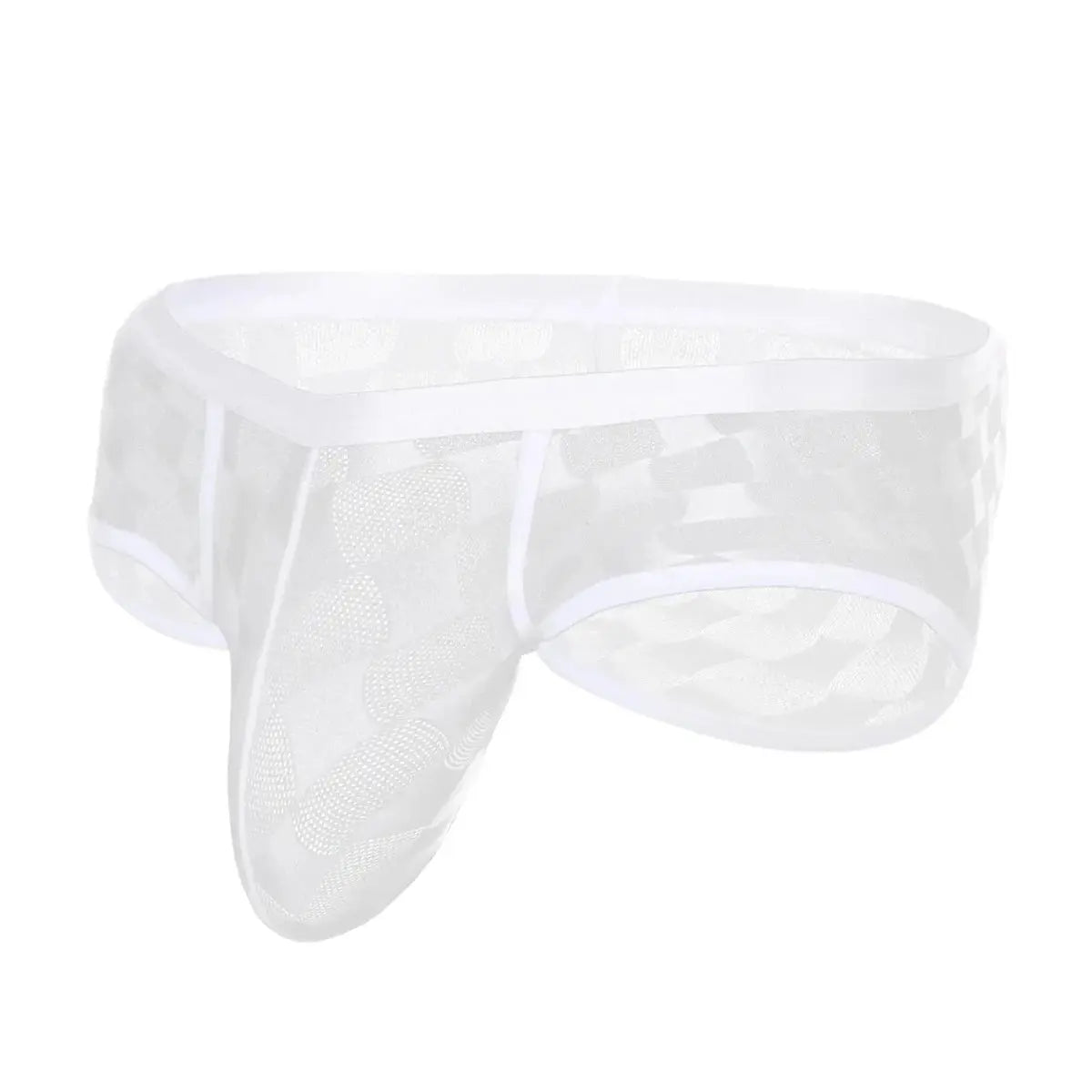 Transparent Mesh Checkered Boxer Shorts - WOWihte