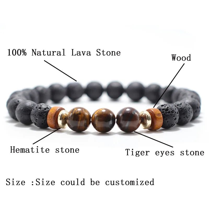 Trendy Unisex Lava Stone Bracelet - WOWihte