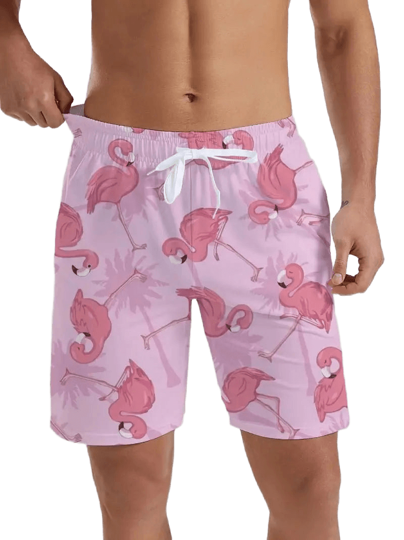 Tropical Flamingo 3D Board Shorts - WOWihte