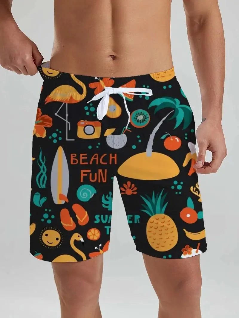Tropical Flamingo 3D Board Shorts - WOWihte