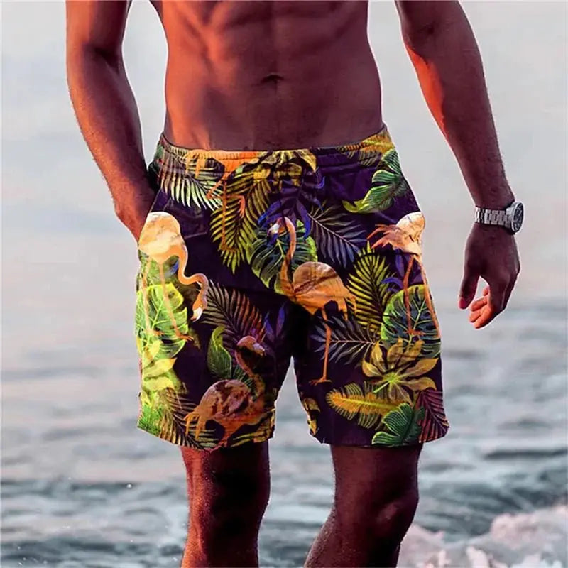 Tropical Flamingo Swim Trunks - WOWihte