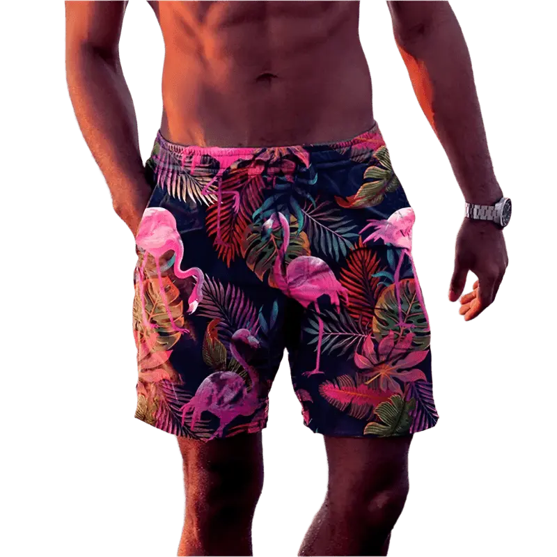 Tropical Flamingo Swim Trunks - WOWihte