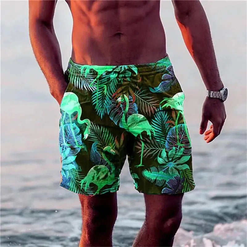 Tropical Flamingo Swim Trunks - WOWihte