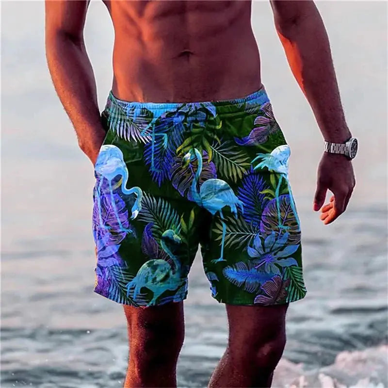 Tropical Flamingo Swim Trunks - WOWihte