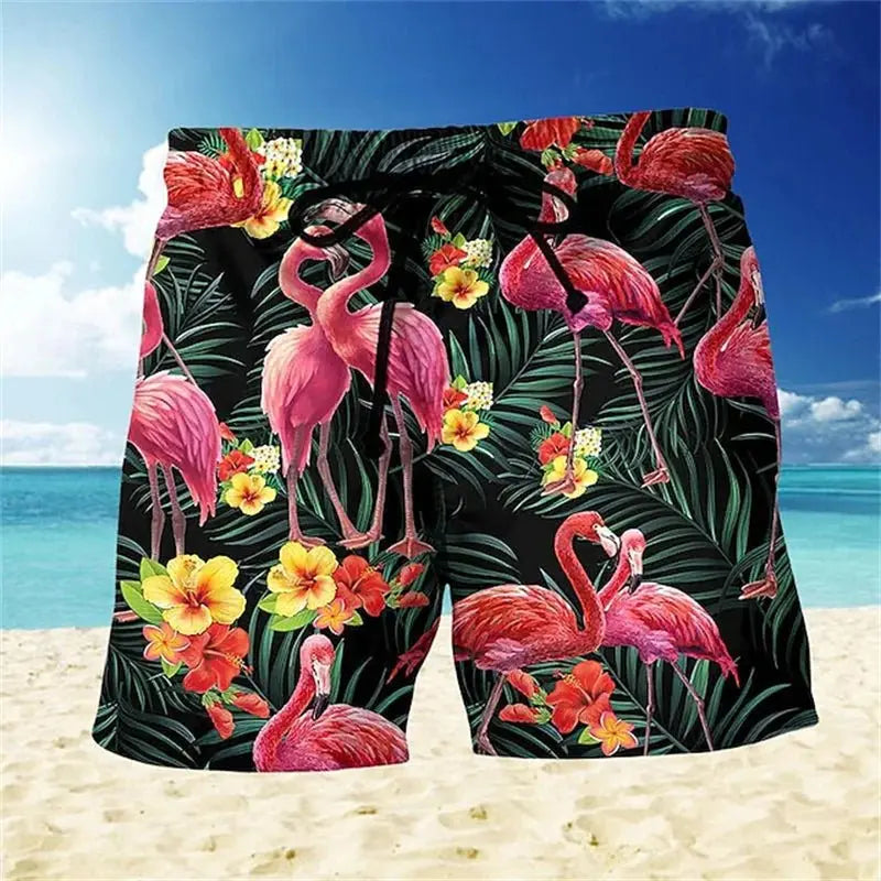 Tropical Flamingo Swim Trunks - WOWihte