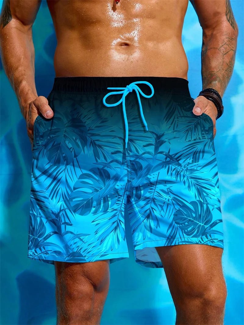 Tropical Palm 3D Swim Shorts - WOWihte