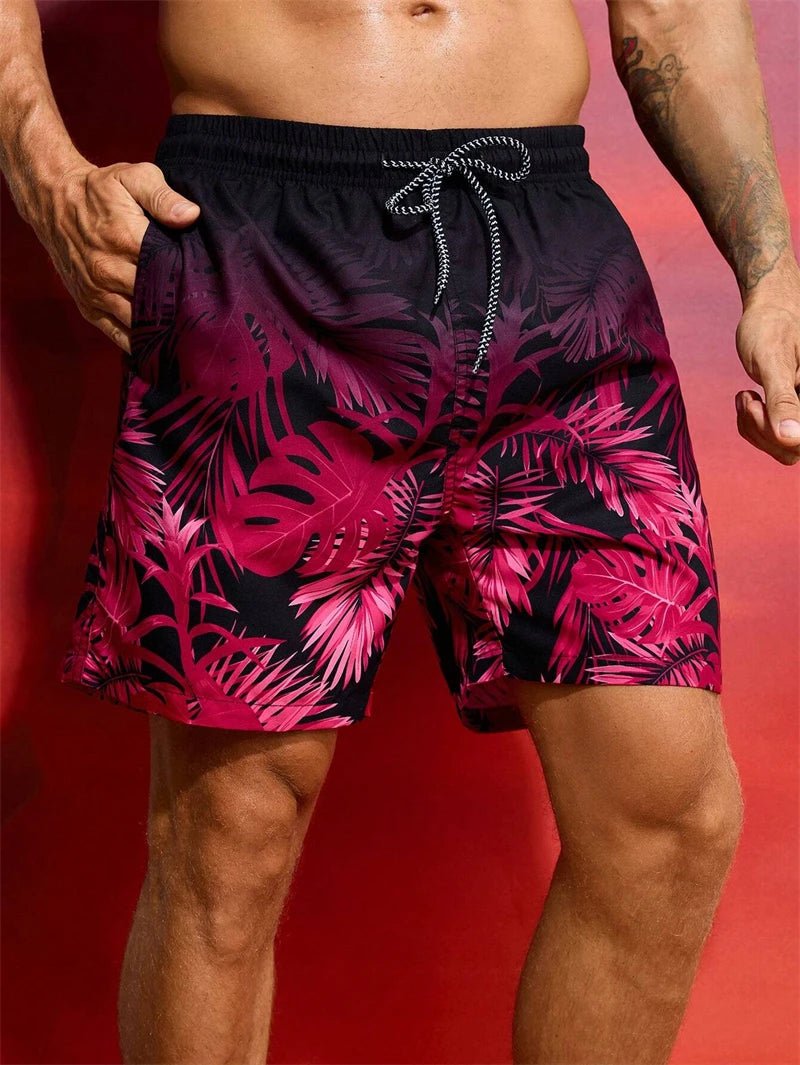Tropical Palm 3D Swim Shorts - WOWihte