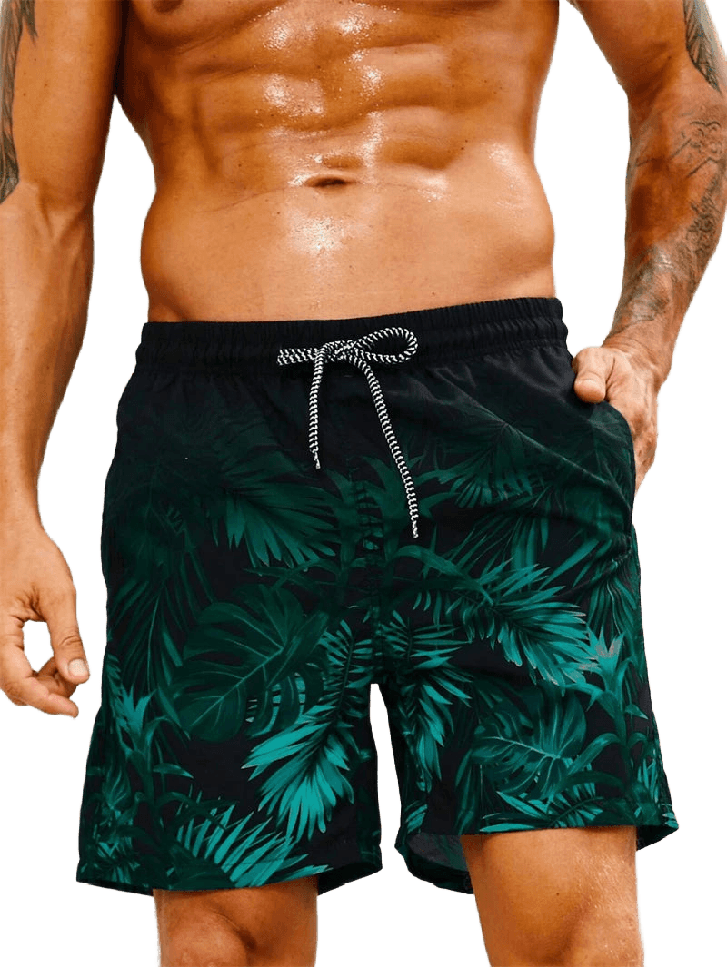 Tropical Palm 3D Swim Shorts - WOWihte