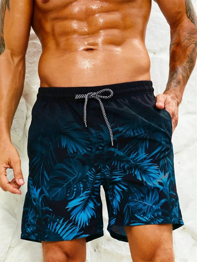 Tropical Palm 3D Swim Shorts - WOWihte