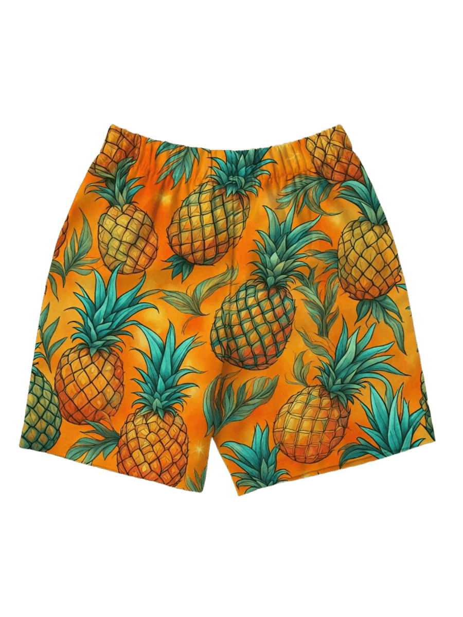 Tropical Pineapple Quick - Dry Swim Shorts - WOWihte